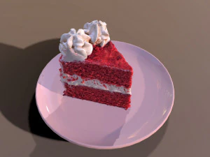Una rebanada de pastel de terciopelo rojo Modelo 3D