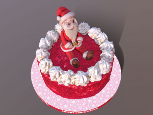 Santa Clause Christmas Red Velvet Cake Modelo 3D