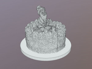 Santa Clause Christmas Red Velvet Cake Modelo 3D