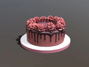 Red Velvet Gateau 3D Model