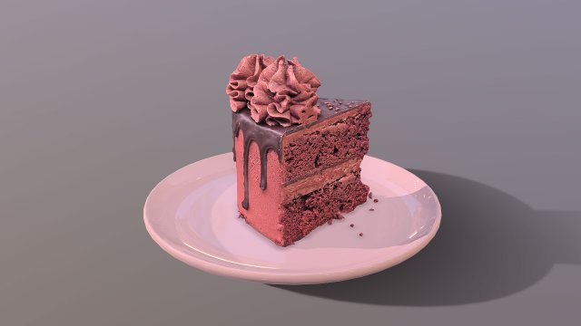 A Slice Of Red Velvet Gateau 3D 模型 .c4d .max .obj .3ds .fbx .stl .blend 