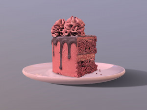 A Slice Of Red Velvet Gateau 3D 模型