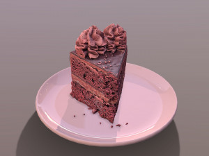 A Slice Of Red Velvet Gateau 3D 模型