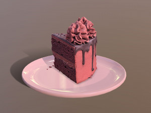 A Slice Of Red Velvet Gateau 3D 模型
