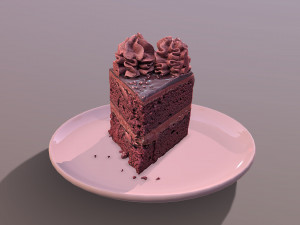 A Slice Of Red Velvet Gateau 3D 模型