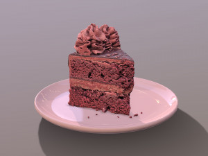 A Slice Of Red Velvet Gateau 3D 模型