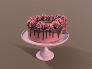Sliced Red Velvet Gateau 3D Модель