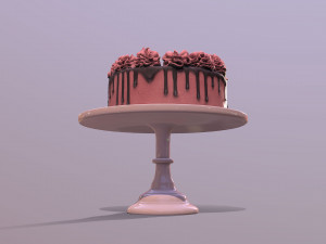 Sliced Red Velvet Gateau 3D Модель