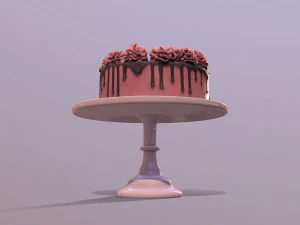 Sliced Red Velvet Gateau 3D Model
