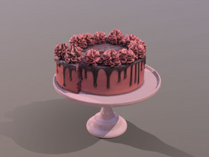 Sliced Red Velvet Gateau 3D Модель