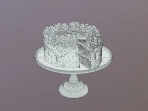 Sliced Red Velvet Gateau 3D Model