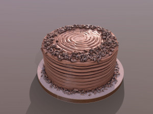 Chocolate Shaved Buttercream Cake 3D Model