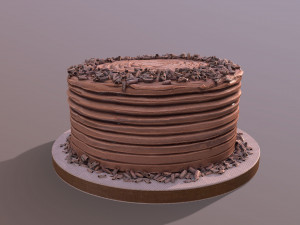 Chocolate Shaved Buttercream Cake 3D Model