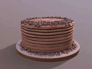 Chocolate Shaved Buttercream Cake 3D Model