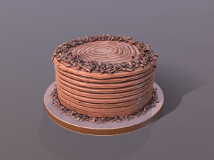 Chocolate Shaved Buttercream Cake 3D Model