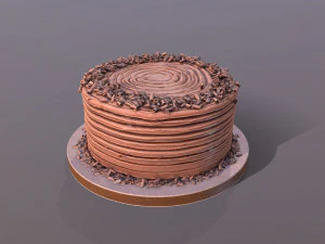 Chocolate Shaved Buttercream Cake 3D Model