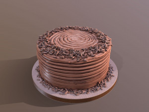 Chocolate Shaved Buttercream Cake 3D Model