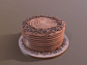 Chocolate Shaved Buttercream Cake 3D Model