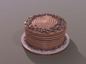 Chocolate Shaved Buttercream Cake 3D Model