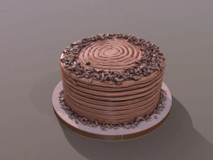 Chocolate Shaved Buttercream Cake 3D Model