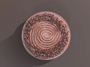 Chocolate Shaved Buttercream Cake 3D Model