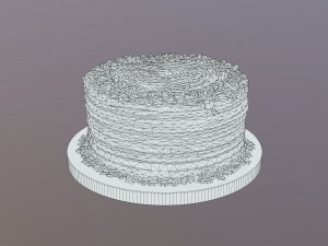 Chocolate Shaved Buttercream Cake 3D Model