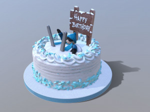 Snow Skiing Cake 3D 模型