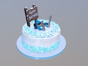 Snow Skiing Cake 3D 模型
