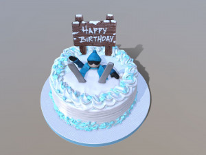 Snow Skiing Cake 3D 模型