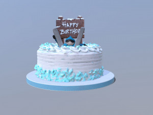 Snow Skiing Cake 3D 模型