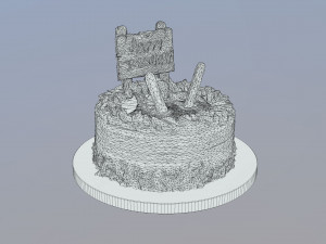 Snow Skiing Cake 3D 模型
