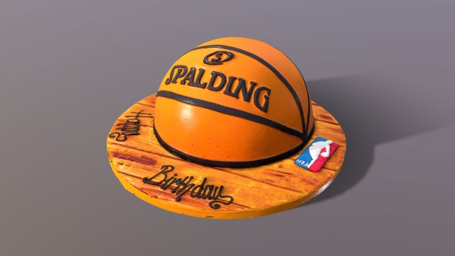 Basketball Ball Cake 3D Model .c4d .max .obj .3ds .fbx .lwo .lw .lws