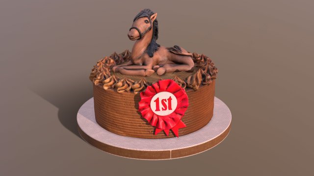 Horse Rider Winner Cake 3D Model .c4d .max .obj .3ds .fbx .lwo .lw .lws