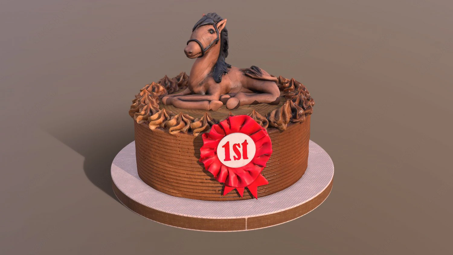 Horse Rider Winner Cake 3D Model .c4d .max .obj .3ds .fbx .stl .blend