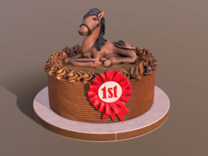 Horse Rider Winner Cake 3D Model