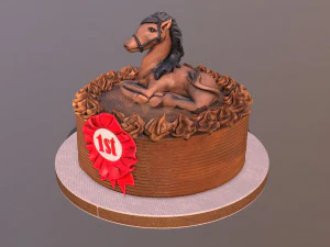 Horse Rider Winner Cake 3D Model