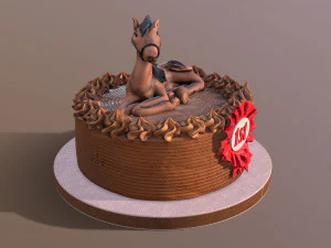 Horse Rider Winner Cake 3D Model