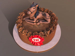 Horse Rider Winner Cake 3D Model