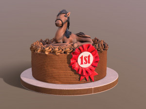 Horse Rider Winner Cake 3D Модель
