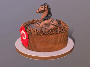 Horse Rider Winner Cake 3D Model