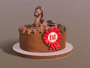 Horse Rider Winner Cake 3D Model