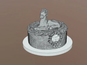 Horse Rider Winner Cake 3D Model