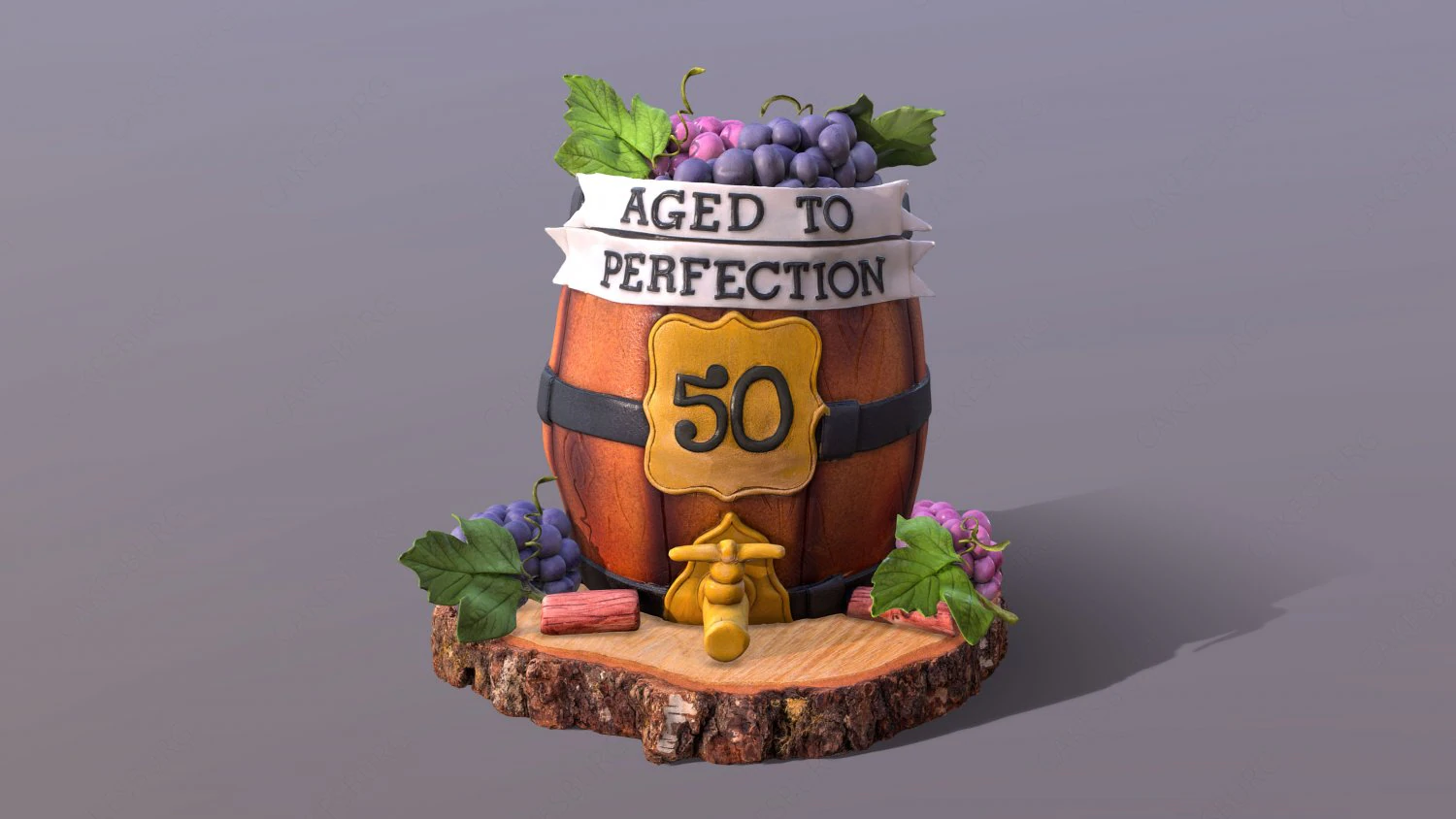 Aged To Perfection 50 Age Cake 3D Model .c4d .max .obj .3ds .fbx .stl .blend