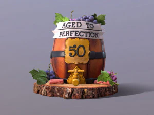 Aged To Perfection 50 Age Cake 3D Model