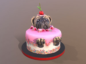 Pug Cake 3D Model