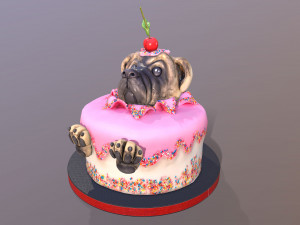 Pug Cake 3D Model