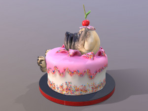 Pug Cake 3D Model