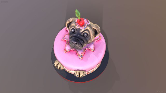 Pug Cake Low poly 3D Model
