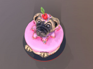 Pug Cake 3D Model