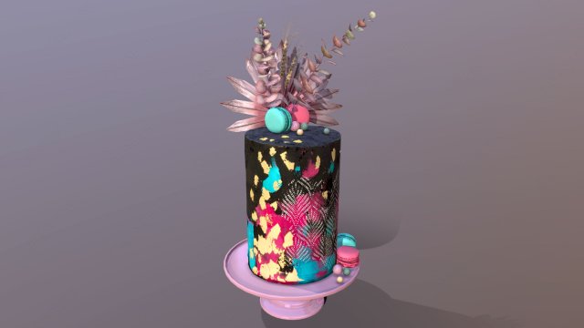 Luxury Turquoise Buttercream Cake 3D Model .c4d .max .obj .3ds .fbx .lwo .lw .lws